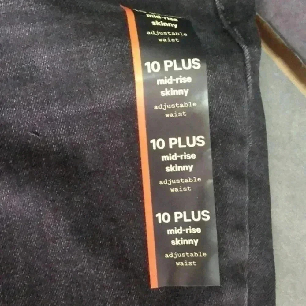 Girls size 10 plus mid-rise skinny jeans adjustable waist new with tags - Picture 2 of 9